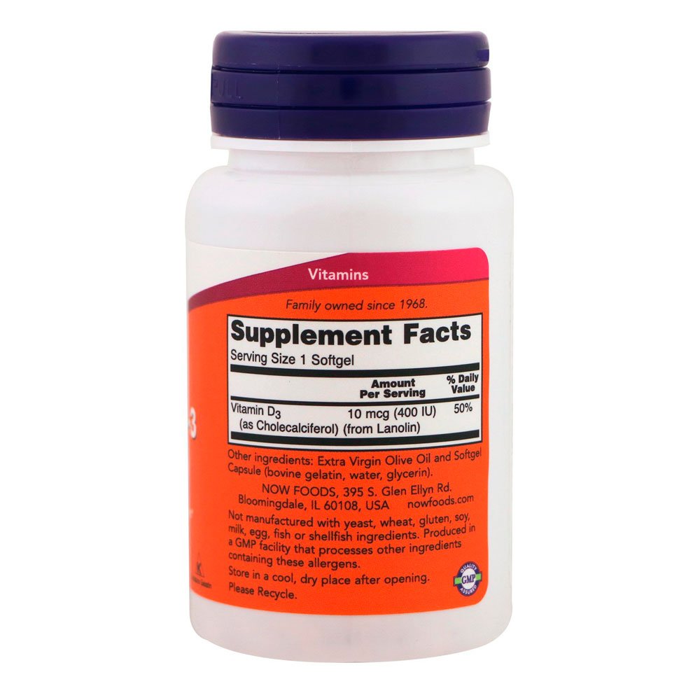 NOW D3 400 МЕ (180 капс.)