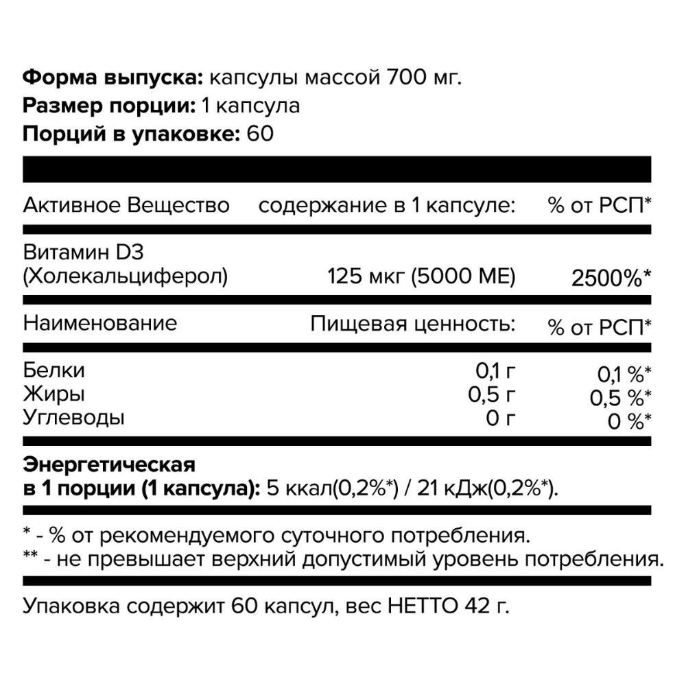 ё|Батон Витамин D3 5000 (60 капс.)