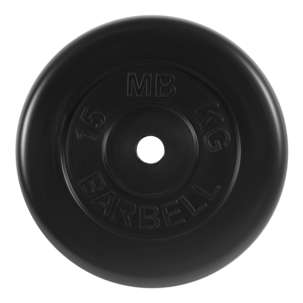 Диск черный обрезин.  D-31/15 кг Barbell