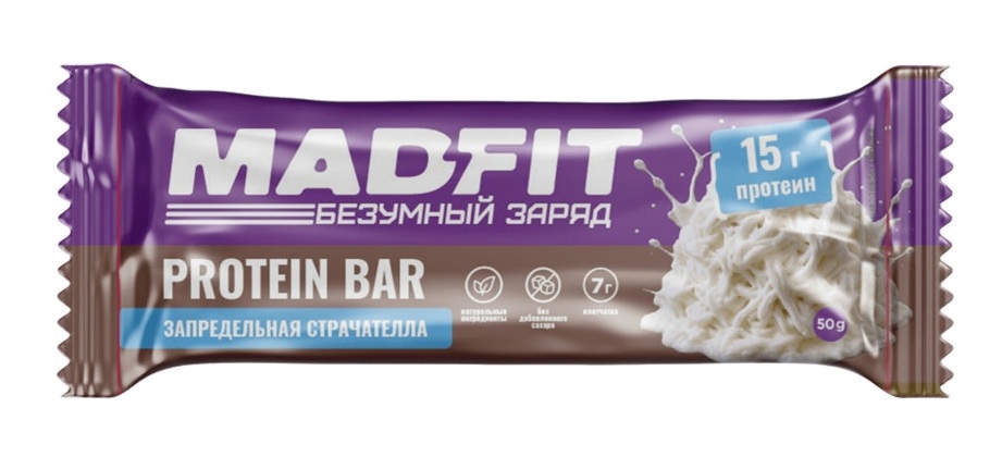 Mad Fit Батончик неглазированный (50г) (страчиателла -пломбир)