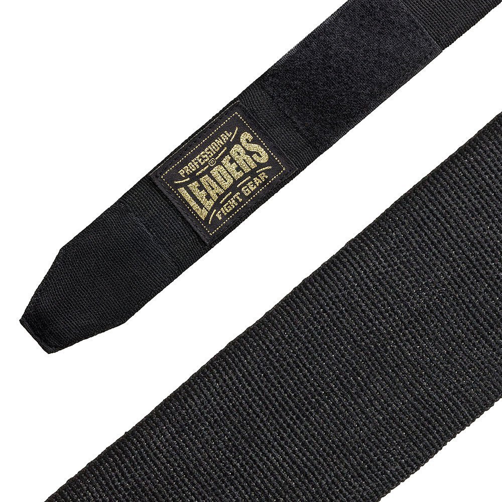 Бинты боксерские LEADERS Semi elastic 50/50 5.5m (5.5 м, 50% хлопок/50% эластан, черный)
