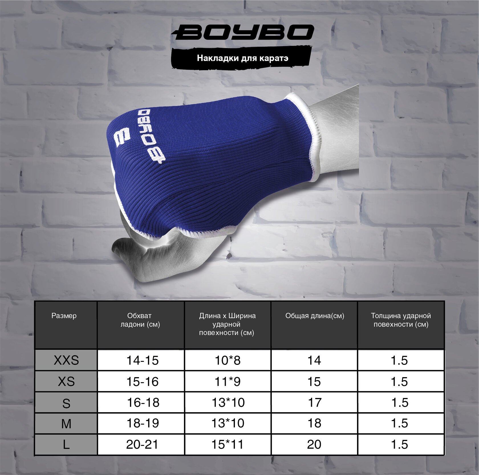 Накладки для каратэ синие BoyBo