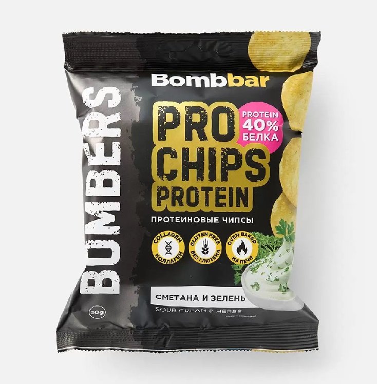 BOMBBAR Чипсы цельнозерновые протеиновые 50 г
