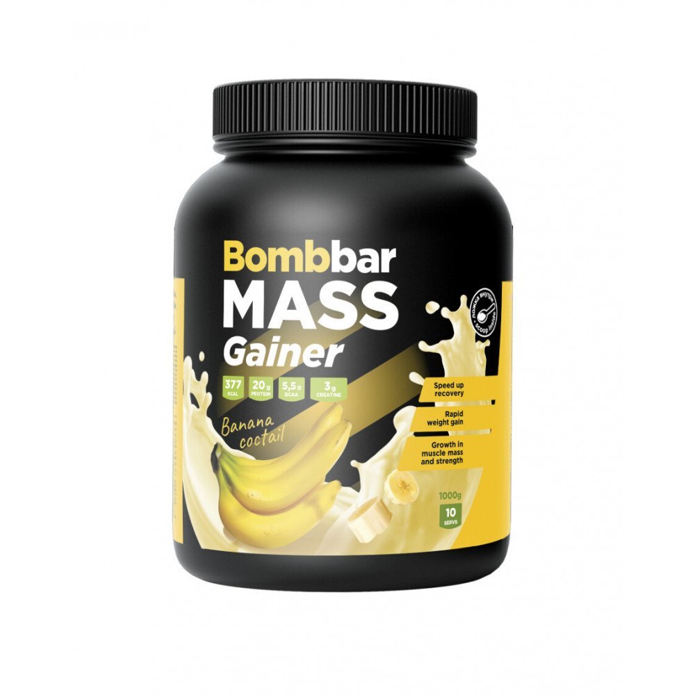 BOMBBAR MASS Gainer (1000 г.) (Банановый коктейль)
