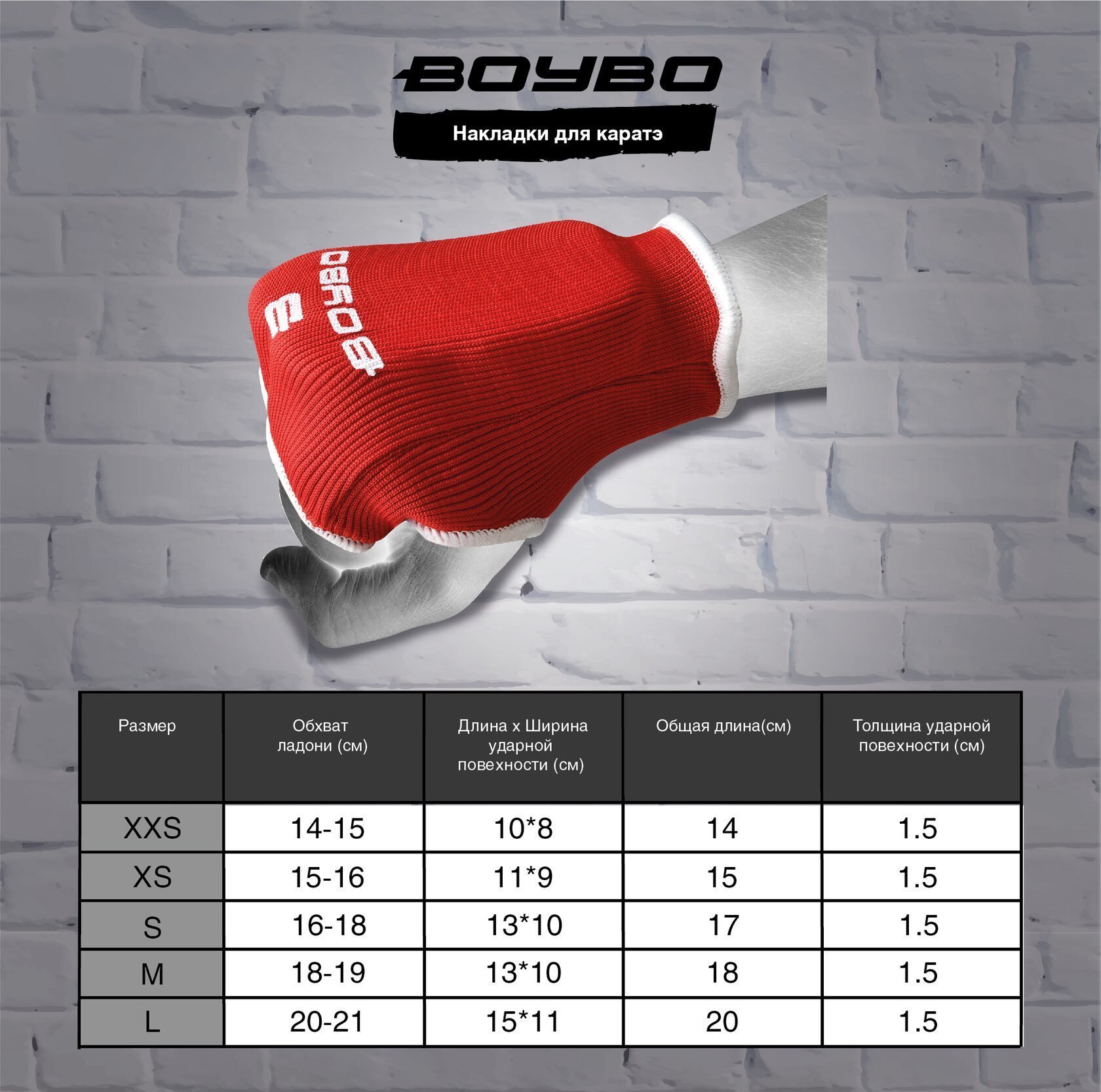 Накладки для каратэ красные BoyBo