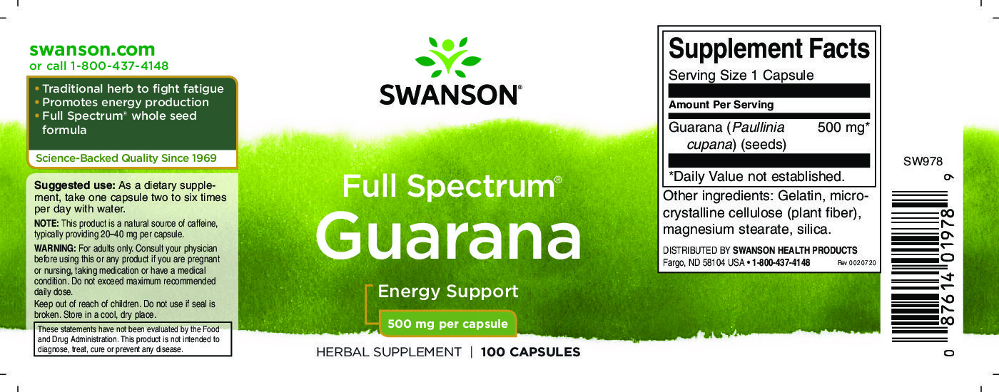 Swanson Guarana (100 капс.)