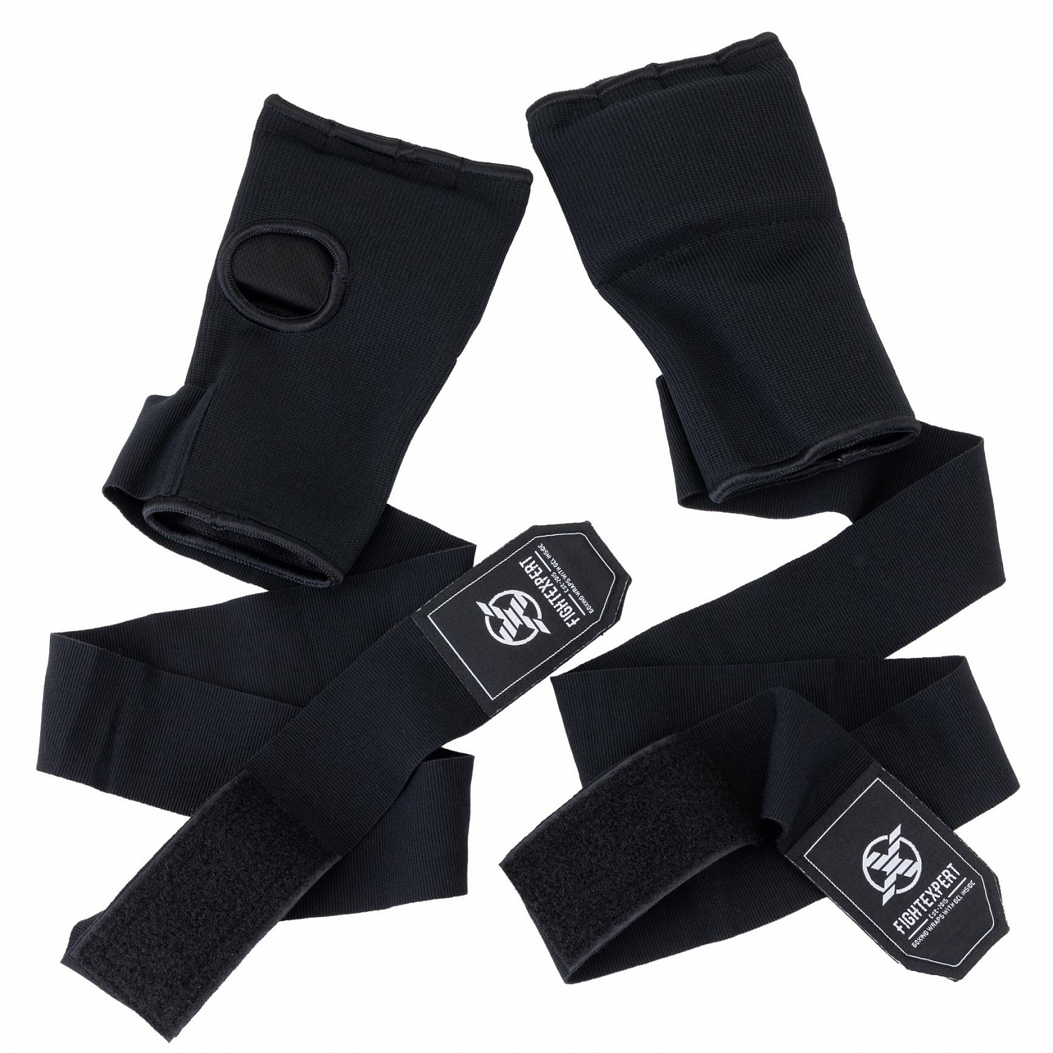 Бинты гелевые для бокса FIGHT EXPERT QUICK(полиэстер, пенорезина,Черный)"